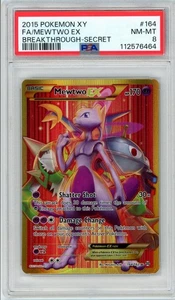 Pokemon Mewtwo EX Breakthrough Secret #164 PSA 8 NM/MT - Picture 1 of 2