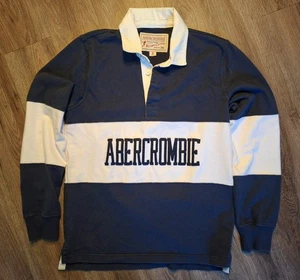 Abercrombie & Fitch Rugby Shirt Herren S Navy Weiß Colorblock - Bild 1 von 6
