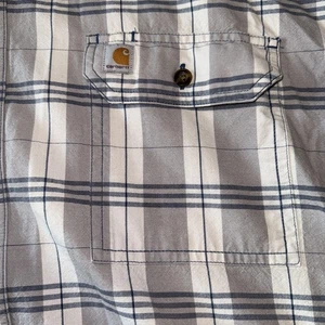 Carhartt Button Down Hemd Herren 3XL Original Fit Kurzarm grau kariert 104175 - Bild 1 von 5