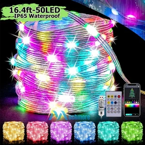 16Ft 50LED String Fairy Strip Light Remote Smart App USB Control RGB Xmas Decor - Picture 1 of 22
