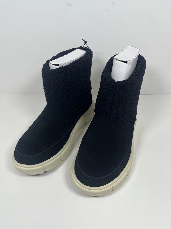 SOREL EXPLORER III SLIP-ON COZY WATERPROOF BOOTIE SUEDE BLACK CHALK SIZE 6.5 - Image 1 of 4