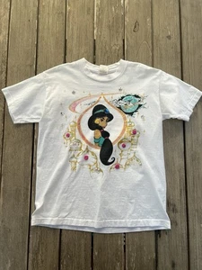 Vintage Disney Princess Jasmine Bedazzled Women’s T-Shirt White Aladdin - Picture 1 of 11