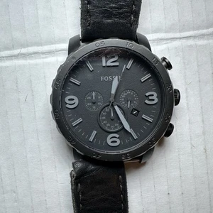 Orologio Uomo FOSSIL JR1354 Nate OVERSIZED Cronografo Cinturino Pelle Nero. - Foto 1 di 6