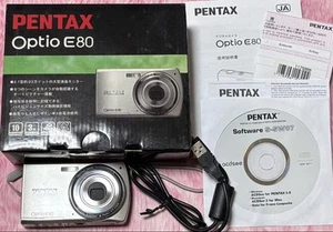 Pentax Optio E80 10.0 MP 3x Optical Zoom F2.9 Digital Camera 2 AA power Japan - Picture 1 of 19