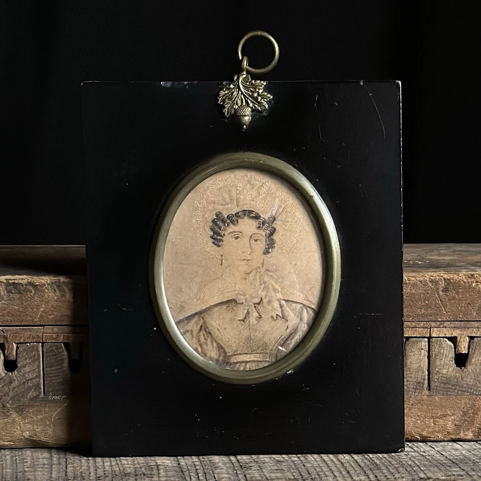 Retrato de mujer acuarela inglesa siglo XIX Foto 1 de 4