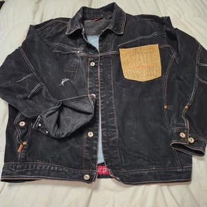 Fubu Platinum Fat Albert Junkyard Gang Jean Jacket Black Size XL Classic - Picture 1 of 15