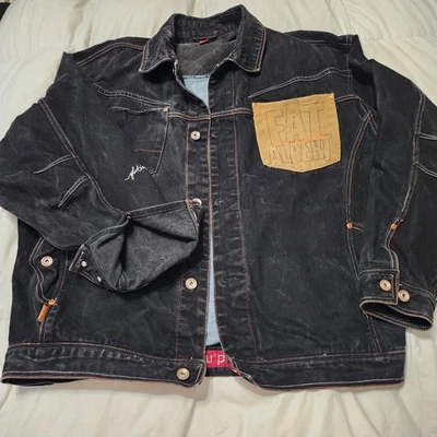 Fubu Platinum Fat Albert Junkyard Gang Jean Jacket Black Size XL Classic - Image 1 of 4