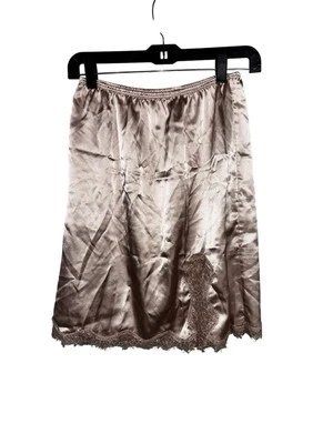 De colección Años 80 Cabernet Beige con AMPLIO ENCAJE RIBETE MEDIO DESLIZAMIENTO EE. UU. TALLA S Foto 1 de 4