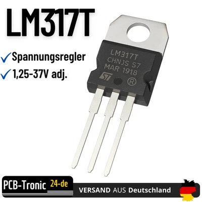 LM317T Spannungsregler TO-220 – Einstellbarer Linearregler 1,25V bis 37V adj. - Bild 1 von 2