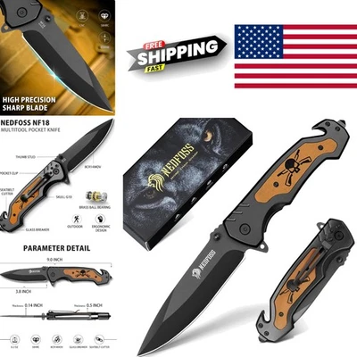 Ergonomic Folding Knife with 3.8 Inch Blade and Non Slip Handle for Outdoor Use - Image 1 of 4