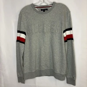 Tommy Hilfiger Hombre’s Gris Repujado Marca Cuello Redondo Sudadera Talla Mediana - Imagen 1 de 18