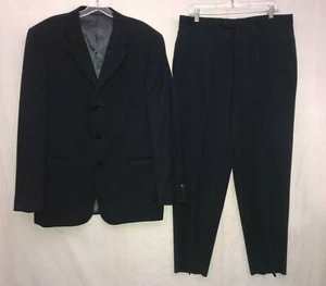 MURANO FOR DILLARDS 2 PIECE SUIT BLUE STRIPED SIZE 43R JACKET PANTS 35 WAIST - Picture 1 of 6
