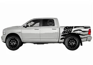 American Flag Stripe Graphics Decal For Dodge Ram 5.7ft Trunk Side Sticker Vinyl - Picture 1 of 4