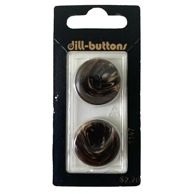 Buttons Brown Chocolate Swirl Round 2-Hole 2-Pack 7/8" 23MM Dill No.1147 Germany - Image 1 of 4