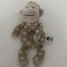 Jellycat Plush Little polka dot Monkey Baby Rattle Brown 8 Inches Birth and Up