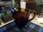 Vintage ROOTBEER BROWN GLASS Ice Tea Water PITCHER 8&quot; Tall VG !