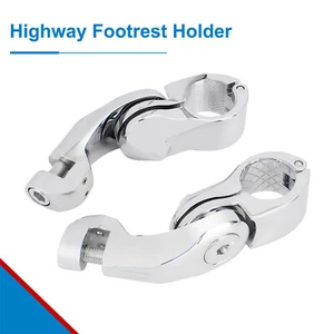 1-1/4" Verstellbare Sturzbügel-Fußstützen Halterung Für Harley Touring Softail - Bild 1 von 13