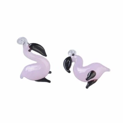 5 piezas colgantes hechos a mano con forma de flamenco rosa murano chaems 26~29x20~24x9~10 mm Foto 1 de 3
