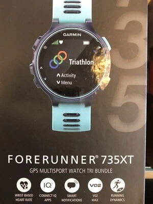 Garmin Forerunner 735XT Midnight Blue/Frost Blue Tri Bundle Neu geöffnete Verpackung - Bild 1 von 3