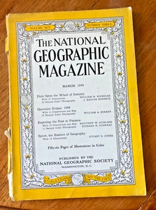 National Geographic March 1949 PreOwn Fair Cnd Dixie Eclipse Panama FAST Hndlng - Picture 1 of 5