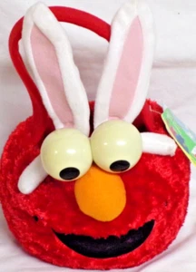 NEW ELMO EASTER GIFT BASKET BUNNY PLUSH EGG HUNT BASKET - Picture 1 of 1