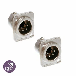 Amphenol AC4MDZ 4-pin XLR Male Panel Mount Connector x2 - Picture 1 of 2