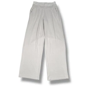 Athleta Baggy Pants Women’s Medium Light Beige Slash Pockets Double Waist Band - Picture 1 of 9