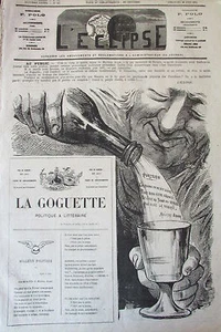 LA GOGUETTE CARICATURE de GILL JOURNAL SATIRIQUE L'ECLIPSE N° 347 de 1875 - Picture 1 of 2