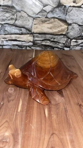 Vintage handgeschnitzte Schildkröte, Schildkröte. - Bild 1 von 11