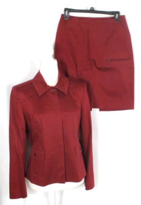 TRAJE ALFANI ROJO TALLA 6 CUELLO MINI FALDA LÁPIZ Y CHAQUETA CREMALLERA FORRADA FRONTAL Foto 1 de 4