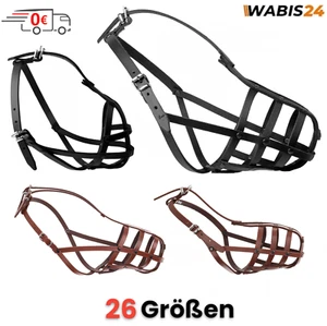 Hundemaulkorb Maulkorb Verstellbar Hunde  Sicherheit Leder-Maulkorb Beißkorb - Bild 1 von 40