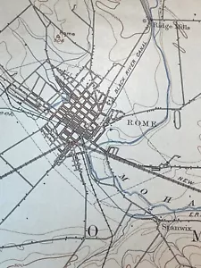 1908 map of Oriskany, NY & Rome. Original antique USGS map - Picture 1 of 12