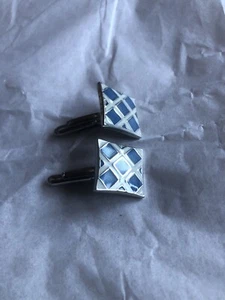 Cufflinks - Handmade Art Deco Design - Artist Blue - Picture 1 of 7