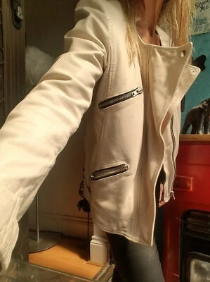 Isabel Marant Ivory Lambskin Leather Jacket sz 40 - Image 1 of 4