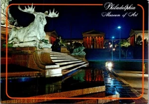 MUSEUM OF ART night view Philadelphia, Pennsylvania PA 4x6 Postcard - Picture 1 of 2