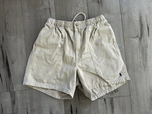 Vintage Polo Ralph Lauren Boy’s Beige Cotton Horseman Logo Shorts Med - Picture 1 of 6