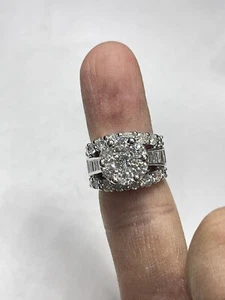 4.75 carat Diamond cluster engagement ring 14k white gold  - Picture 1 of 10