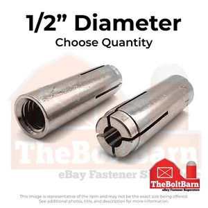 1/2-13" Stainless Steel Drop-In Anchor (Choose Qty) - Picture 1 of 7