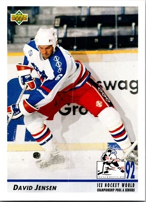 1992-93 Upper Deck - Ice Hockey World #379 David Jensen (RC) - Image 1 of 2