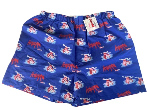 Vintage 1990's CCM HOCKEY MAN YA Wanna Go? HOCKEY FIGHT BOXER SHORTS New Tags XL Cover