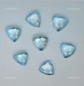 Natural Trillion Sky Blue Topaz Gemstone Loose Astrology Cabochon 6X6MM - Picture 1 of 8