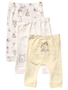 Disney Infant Boys Yellow Winnie The Pooh 3-Pack Elastic Waist Pants - Picture 1 of 2