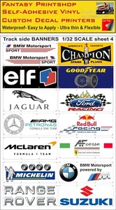 SCALEXTRIC SLOT CAR TRACKSIDE BANNERS STICKERS DECALS 1/32 SCALE sheet 4 - Picture 1 of 7