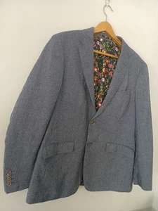 Skopes Blue Jude Tweed Tailored Fit Suit Jacket - Picture 1 of 7