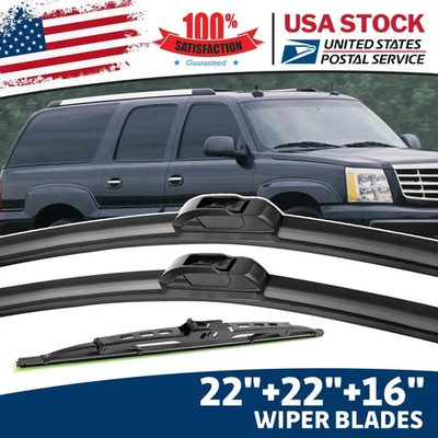 3Pcs Windshield Wiper Blade Kit For GMC Envoy 2002-2006 of 22''/22''/16'' USA - Image 1 of 4
