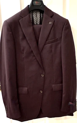 NWT $598 Ted Baker London No Ordinary Joe Jake Suit 40 L +34 W Dk Brown - Image 1 of 4