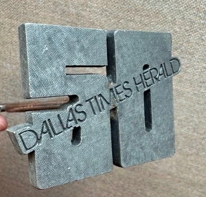 Dallas Times Herald 50 Texas Zeitung Branding Eisen ? Druckplattenständer ? - Bild 1 von 9