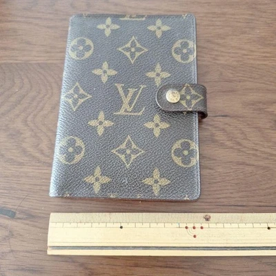 Louis Vuitton Monograma Lona Cuaderno Cubierta Cuero Marrón Con Bolsillo para Tarjetas Nuevo Foto 1 de 4
