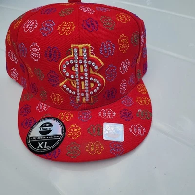 Sombrero de Dinero Rojo Bling Auténtico Prendas para la Cabeza Talla XL Sombrero Rojo Dinero Ciudad Cazador Sombrero Foto 1 de 4