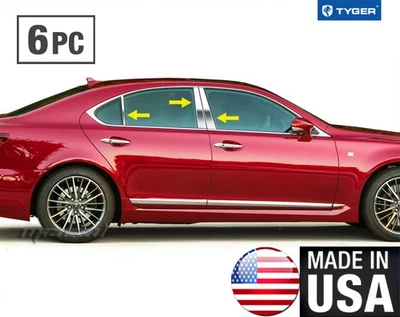 Fits 2007-2017 Lexus LS460/LS600h 6PC Stainless Steel Chrome Pillar Post Trim Foto 1 de 4